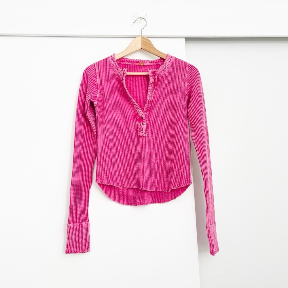 NWOT Free People Colt Waffle Thermal Tee Shirt Top Size XS